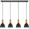 Homelighting SE21-GM-4-4BL-MS2 ADEPT TUBE Gold Matt Pendant Black Metal Shade+ - (77-8644)