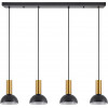 Homelighting SE21-GM-4-4BL-MS3 ADEPT TUBE Gold Matt Pendant Black Metal Shade+ - (77-8651)