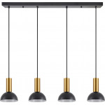 Homelighting SE21-GM-4-4BL-MS3 ADEPT TUBE Gold Matt Pendant Black Metal Shade+ - (77-8651)
