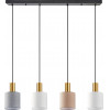 Homelighting SE21-GM-4-4BL-SH123 ADEPT FLEX Gold Matt Pendant White, Grey, Brown Fabric Shade+ - (77-8947)
