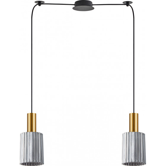 Homelighting SE21-GM-4-BL2-GL1 ADEPT TUBE Gold Matt Pendant Smoked Glass+ - (77-8577)