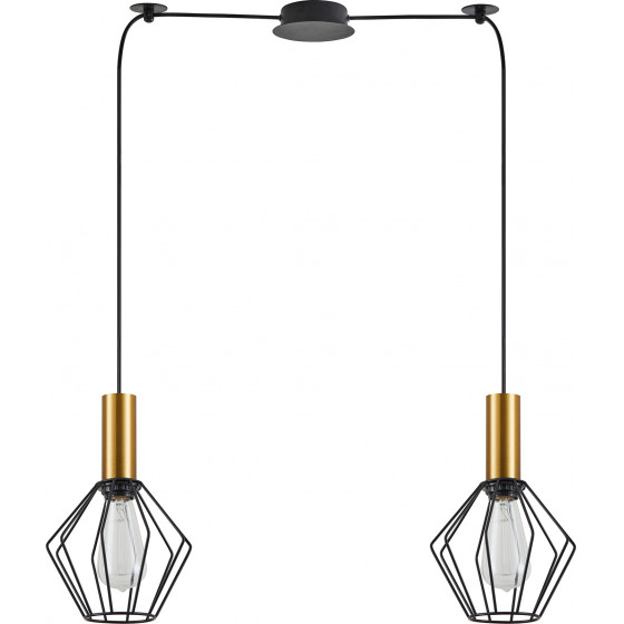 Homelighting SE21-GM-4-BL2-GR1 ADEPT TUBE Gold Matt Pendant Black Metal Grid+ - (77-8620)