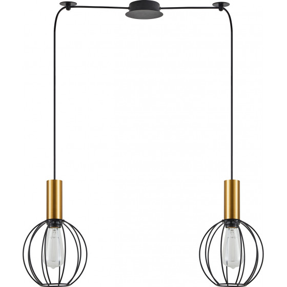 Homelighting SE21-GM-4-BL2-GR1 ADEPT TUBE Gold Matt Pendant Black Metal Grid+ - (77-8627)