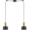 Homelighting SE21-GM-4-BL2-MS1 ADEPT TUBE Gold Matt Pendant Black Metal Shade+ - (77-8634)