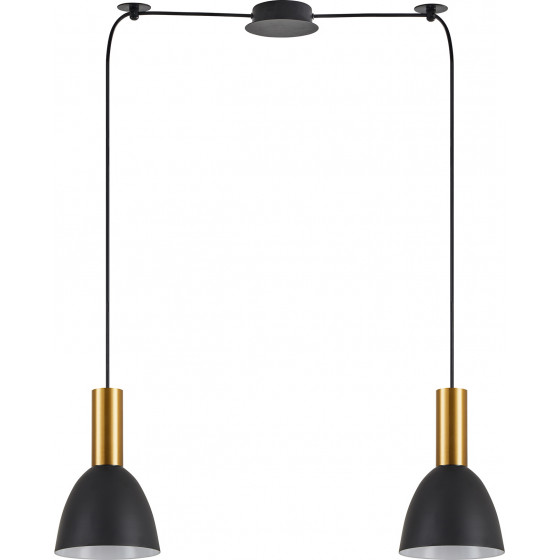 Homelighting SE21-GM-4-BL2-MS2 ADEPT TUBE Gold Matt Pendant Black Metal Shade+ - (77-8641)
