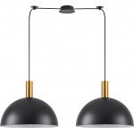 Homelighting SE21-GM-4-BL2-MS40 ADEPT TUBE Gold Matt Pendant Black Metal Shade+ - (77-8591)