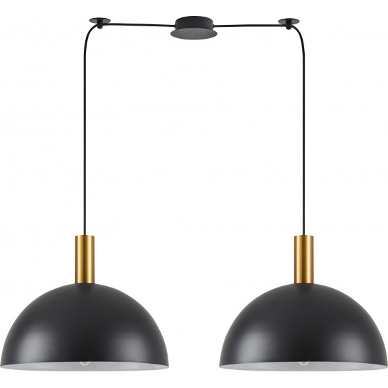 Homelighting SE21-GM-4-BL2-MS40 ADEPT TUBE Gold Matt Pendant Black Metal Shade+ - (77-8591)