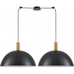 Homelighting SE21-GM-4-BL2-MS50 ADEPT TUBE Gold Matt Pendant Black Metal Shade+ - (77-8595)