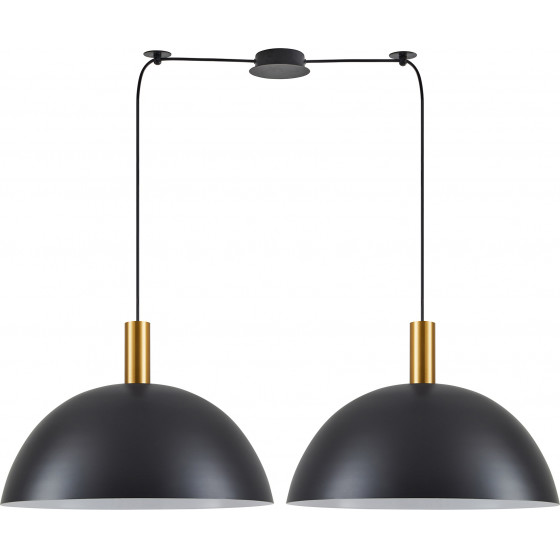 Homelighting SE21-GM-4-BL2-MS50 ADEPT TUBE Gold Matt Pendant Black Metal Shade+ - (77-8595)