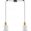 Homelighting SE21-GM-4-BL2-SH1 ADEPT TUBE Gold Matt Pendant White Fabric Shade+ - (77-8599)
