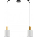Homelighting SE21-GM-4-BL2-SH1 ADEPT TUBE Gold Matt Pendant White Fabric Shade+ - (77-8599)
