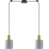 Homelighting SE21-GM-4-BL2-SH2 ADEPT TUBE Gold Matt Pendant Grey Fabric Shade+ - (77-8606)