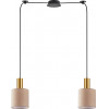 Homelighting SE21-GM-4-BL2-SH3 ADEPT TUBE Gold Matt Pendant Brown Fabric Shade+ - (77-8613)