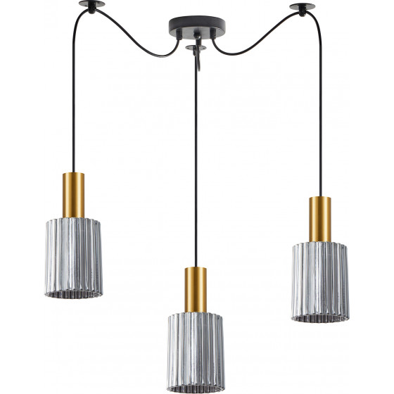 Homelighting SE21-GM-4-BL3-GL1 ADEPT TUBE Gold Matt Pendant Smoked Glass+ - (77-8576)