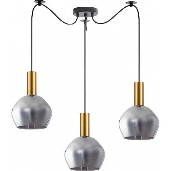 Homelighting SE21-GM-4-BL3-GL2 ADEPT TUBE Gold Matt Pendant Smoked Glass+ - (77-8583)