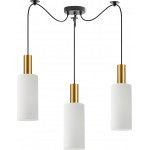 Homelighting SE21-GM-4-BL3-GL3 ADEPT TUBE Gold Matt Pendant White Glass+ - (77-8654)