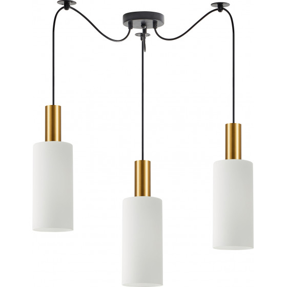 Homelighting SE21-GM-4-BL3-GL3 ADEPT TUBE Gold Matt Pendant White Glass+ - (77-8654)