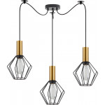 Homelighting SE21-GM-4-BL3-GR1 ADEPT TUBE Gold Matt Pendant Black Metal Grid+ - (77-8619)