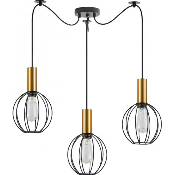 Homelighting SE21-GM-4-BL3-GR1 ADEPT TUBE Gold Matt Pendant Black Metal Grid+ - (77-8626)