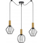 Homelighting SE21-GM-4-BL3-GR12 ADEPT FLEX Gold Matt Pendant Black Metal Grid+ - (77-8939)
