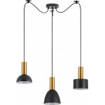 Homelighting SE21-GM-4-BL3-MS12 ADEPT FLEX Gold Matt Pendant Black Metal Shade+ - (77-8944)