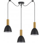 Homelighting SE21-GM-4-BL3-MS2 ADEPT TUBE Gold Matt Pendant Black Metal Shade+ - (77-8640)