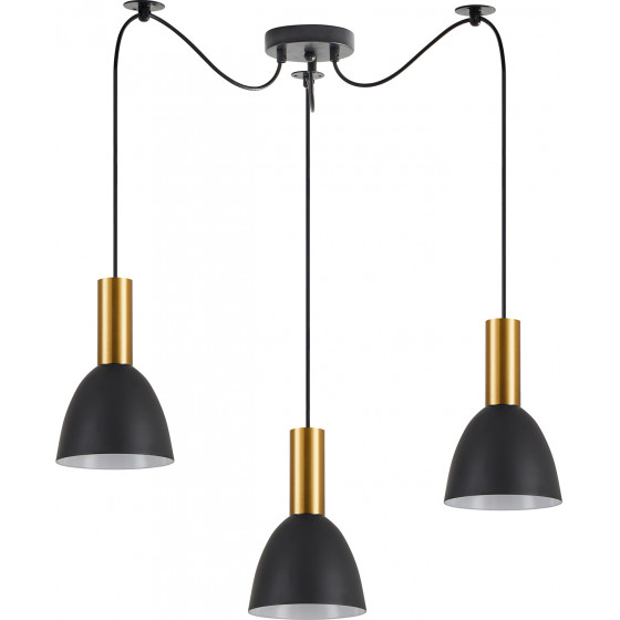 Homelighting SE21-GM-4-BL3-MS2 ADEPT TUBE Gold Matt Pendant Black Metal Shade+ - (77-8640)