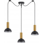 Homelighting SE21-GM-4-BL3-MS3 ADEPT TUBE Gold Matt Pendant Black Metal Shade+ - (77-8647)
