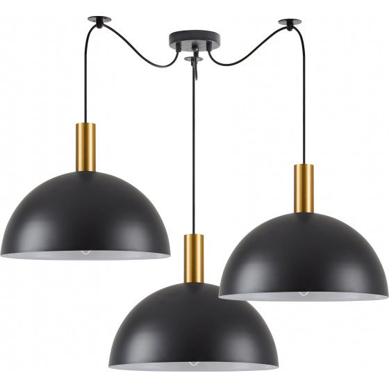 Homelighting SE21-GM-4-BL3-MS40 ADEPT TUBE Gold Matt Pendant Black Metal Shade+ - (77-8590)