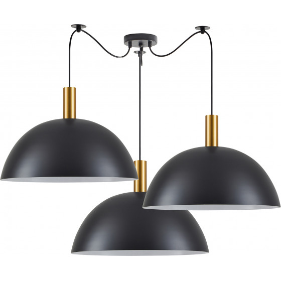 Homelighting SE21-GM-4-BL3-MS50 ADEPT TUBE Gold Matt Pendant Black Metal Shade+ - (77-8594)