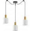 Homelighting SE21-GM-4-BL3-SH1 ADEPT TUBE Gold Matt Pendant White Fabric Shade+ - (77-8598)