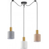 Homelighting SE21-GM-4-BL3-SH12 ADEPT FLEX Gold Matt Pendant White, Grey, Brown Fabric Shade+ - (77-8949)