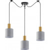 Homelighting SE21-GM-4-BL3-SH2 ADEPT TUBE Gold Matt Pendant Grey Fabric Shade+ - (77-8605)