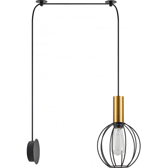 Homelighting SE21-GM-4-NM1W-GR2 ADEPT TUBE Gold Matt Wall Lamp Black Metal Grid+ - (77-8828)