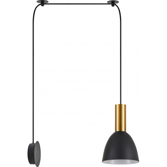 Homelighting SE21-GM-4-NM1W-MS2 ADEPT TUBE Gold Matt Wall Lamp Black Metal Shade+ - (77-8830)