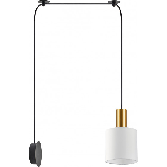 Homelighting SE21-GM-4-NM1W-SH1 ADEPT TUBE Gold Matt Wall Lamp White Fabric Shade+ - (77-8824)