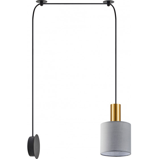 Homelighting SE21-GM-4-NM1W-SH2 ADEPT TUBE Gold Matt Wall Lamp Gray Fabric Shade+ - (77-8825)