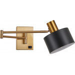 Homelighting SE21-GM-52-MS1 ADEPT WALL LAMP Gold Matt Wall lamp with Switcher and Black Metal Shade+ - (77-8366)