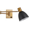 Homelighting SE21-GM-52-MS2 ADEPT WALL LAMP Gold Matt Wall lamp with Switcher and Black Metal Shade+ - (77-8367)