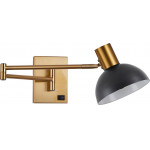 Homelighting SE21-GM-52-MS3 ADEPT WALL LAMP Gold Matt Wall lamp with Switcher and Black Metal Shade+ - (77-8368)
