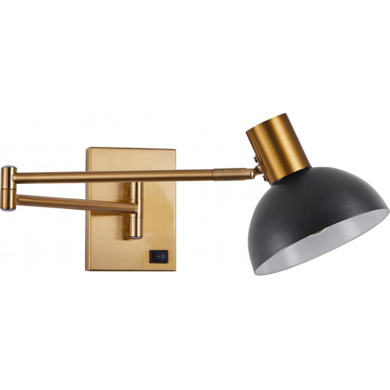 Homelighting SE21-GM-52-MS3 ADEPT WALL LAMP Gold Matt Wall lamp with Switcher and Black Metal Shade+ - (77-8368)