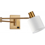 Homelighting SE21-GM-52-SH1 ADEPT WALL LAMP Gold Matt Wall lamp with Switcher and White Shade+ - (77-8364)
