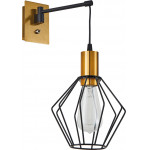 Homelighting SE21-GM-9-GR1 ADEPT WALL LAMP Gold Matt and Black Metal Wall Lamp Black Metal Grid+ - (77-8357)