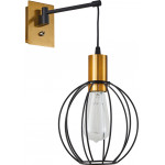 Homelighting SE21-GM-9-GR2 ADEPT WALL LAMP Gold Matt and Black Metal Wall Lamp Black Metal Grid+ - (77-8358)