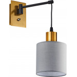 Homelighting SE21-GM-9-SH1 ADEPT WALL LAMP Gold Matt and Black Metal Wall Lamp Grey Shade+ - (77-8355)