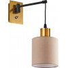 Homelighting SE21-GM-9-SH3 ADEPT WALL LAMP Gold Matt and Black Metal Wall Lamp Brown Shade+ - (77-8356)