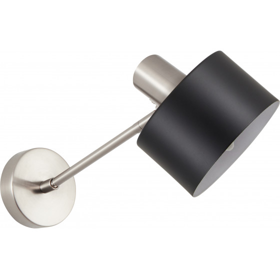 Homelighting SE21-NM-22-MS1 ADEPT WALL LAMP Nickel Matt Wall lamp Black Shade+ - (77-8331)