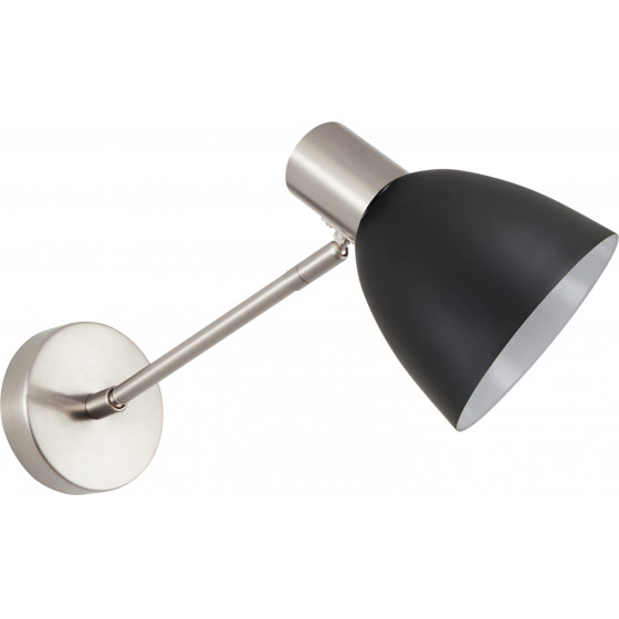 Homelighting SE21-NM-22-MS2 ADEPT WALL LAMP Nickel Matt Wall lamp Black Shade+ - (77-8332)