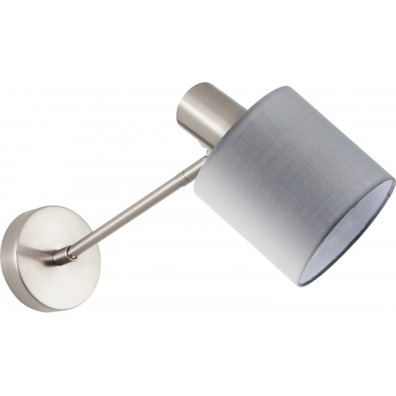 Homelighting SE21-NM-22-SH2 ADEPT WALL LAMP Nickel Matt Wall lamp Grey Shade+ - (77-8329)