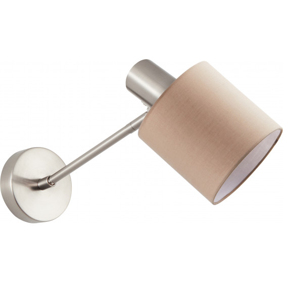 Homelighting SE21-NM-22-SH3 ADEPT WALL LAMP Nickel Matt Wall lamp Brown Shade+ - (77-8330)